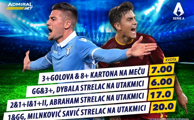 Read more about the article Derbi dela Kapitale, AdmiralBet pita, Lacio ili Roma, Sergej ili Dibala?