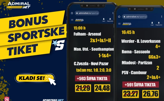 Read more about the article Vreme je za novi pogodak, bonus tiketi AdmiralBeta, dva predloga!