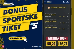 AdmiralBet 100+ tiket - Partizanov trio za kvotu 126!