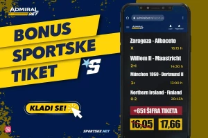 AdmiralBet i Sportske vam predstavljaju novi bonus tiket - Od Saragose do Severne Irske, uz odličnu kvotu!