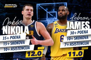 AdmiralBet NBA specijal - Jokić vs Lebron 12:11!