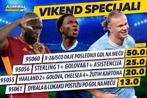 AdmiralBet specijal - Tri utakmice i sjajne nedeljne kombinacije!