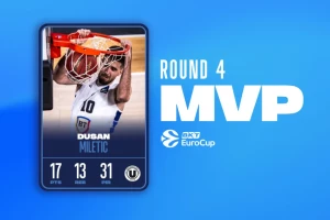Bivši centar Partizana blista u Rumuniji, Miletić MVP kola Evrokupa!