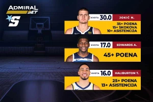 Veliki AdmiralBet NBA specijal - Kvota 30.0 na Jokića i još mnogo toga!