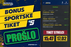 Strelci odradili svoje, prošao bonus tiket AdmiralBet-a sa odličnom kvotom!