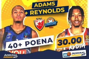 Ponuda, Adams i Rejnolds u derbijiu AdmiralBet ABA lige na kvotu 30!