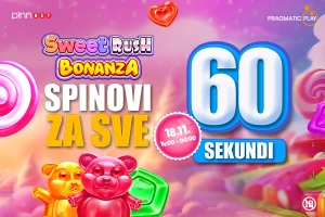Najslađa strana zabave - 60 sekundi besplatnih spinova, samo u PinnBet-u