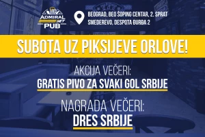Dođite u AdmiralBet PUB, gledajte Srbiju i osvojite dres "orlova"!