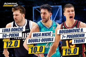 AdmiralBet NBA specijal - Igrajte na Vasu, Bogdana i Luku, kvote su fantastične!