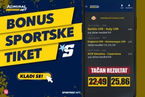 AdmiralBet bonus tiket - Tačan rezultat za kvotu 25.86!