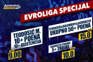 AdmiralBet i Sportske specijal - Trio osovina Zvezde, verujete li u šutersko veče Gedraitisa?