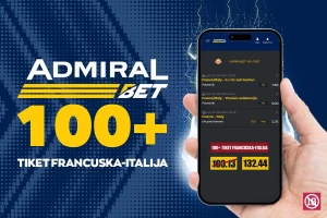 AdmiralBet i Sportske 100+ tiket - Francuzi i Italijani za kvotu 132.44!